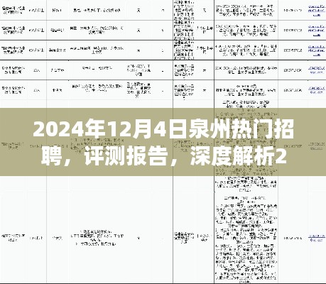 深度解析,2024年泉州热门招聘评测报告