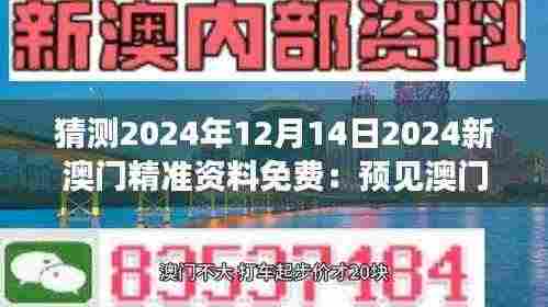 猜测2024年12月14日2024新澳门精准资料免费:预见澳门的数字化转型
