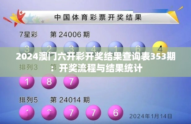 2024澳门六开彩开奖结果查询表353期:开奖流程与结果统计