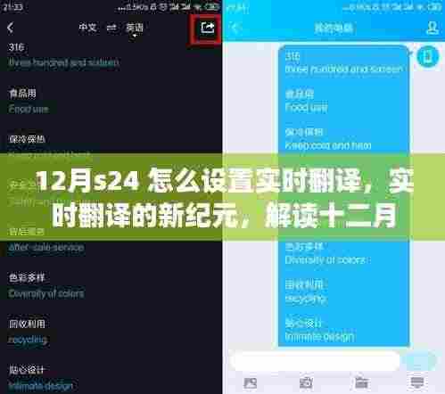 解读十二月S24实时翻译设置背后的故事,实时翻译新纪元开启!