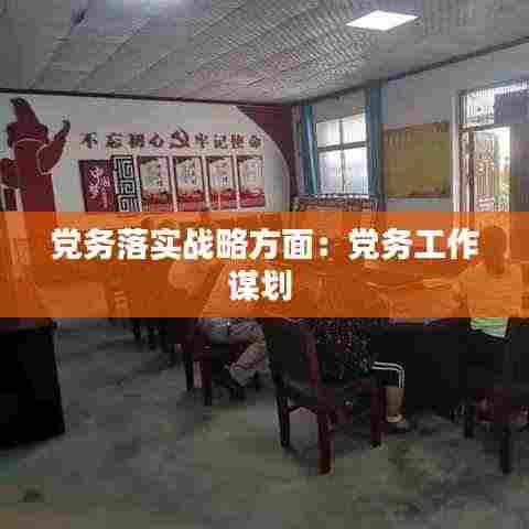 党务落实战略方面:党务工作谋划