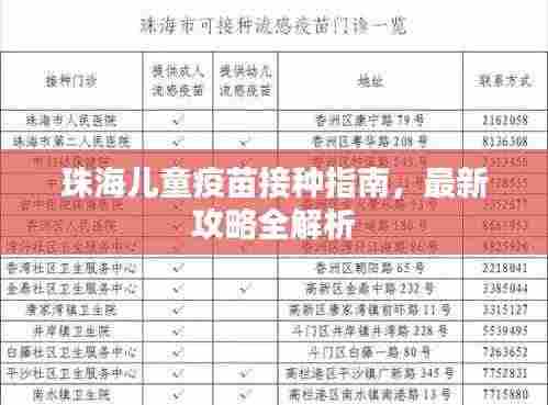 珠海儿童疫苗接种指南,最新攻略全解析