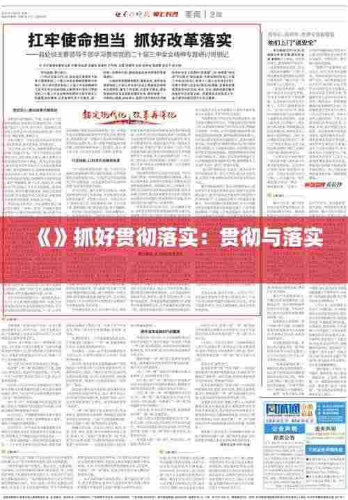 《》抓好贯彻落实：贯彻与落实 