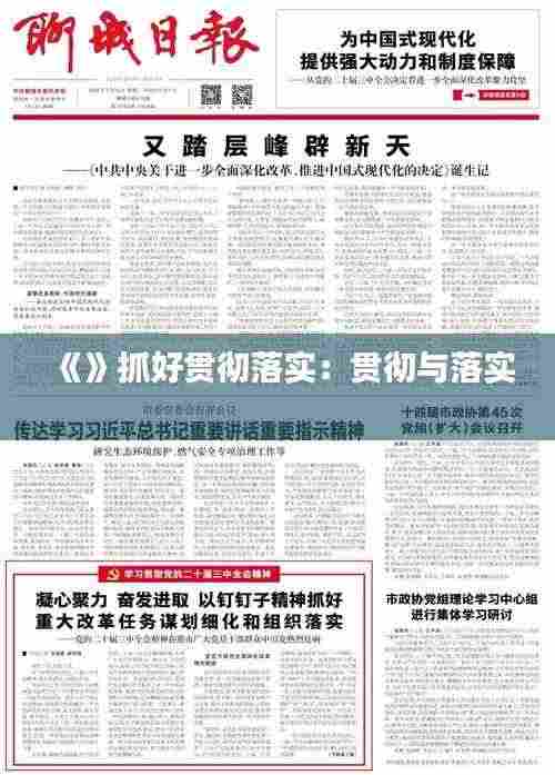 《》抓好贯彻落实:贯彻与落实