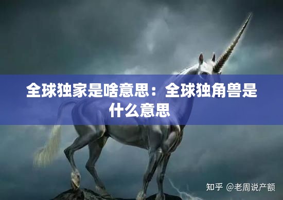 全球独家是啥意思:全球独角兽是什么意思