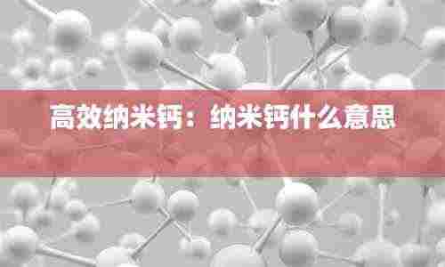 高效纳米钙:纳米钙什么意思