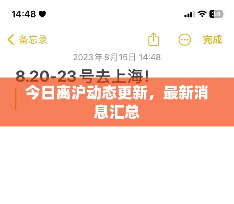 今日离沪动态更新,最新消息汇总