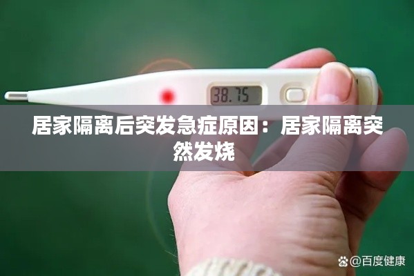 居家隔离后突发急症原因:居家隔离突然发烧