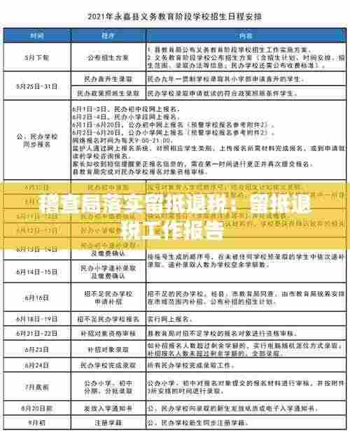 稽查局落实留抵退税:留抵退税工作报告