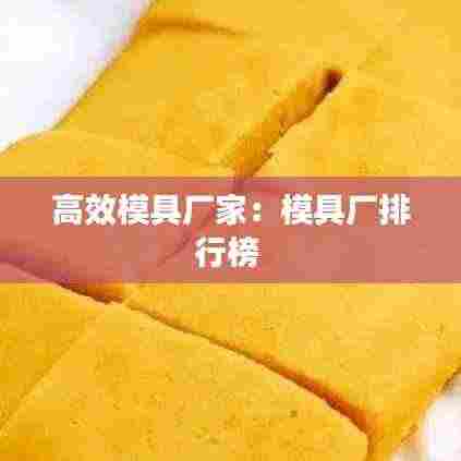 高效模具厂家:模具厂排行榜