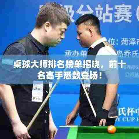 桌球大师排名榜单揭晓,前十名高手悉数登场!