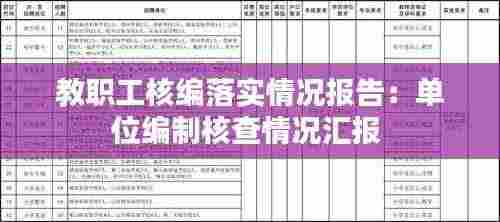 教职工核编落实情况报告：单位编制核查情况汇报 