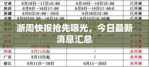 浙周快报抢先曝光,今日最新消息汇总